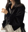 コーデュロイ ショート CPO ジャケット ブルゾン シャツ おしゃれ 長袖 アウター レディース 4A-J15 BKL(ブラック, L)