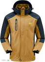 雨風に強い アウトドアジャケット メンズ 登山ウェア 防水 登山服 ウインドブレーカー マウンテンジャケット 防風 撥水(ブラウン, 3XL)(4)
