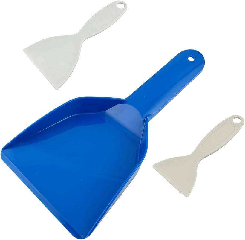 【楽天ランキング1位入賞】冷凍庫 霜取り ヘラ 氷 スクレーパー アイス スコップ シャベル 掃除 霜取り道具 冷凍庫の霜取りヘラ 3個セット(ブルー、ホワイト, 大、中、小)のサムネイル