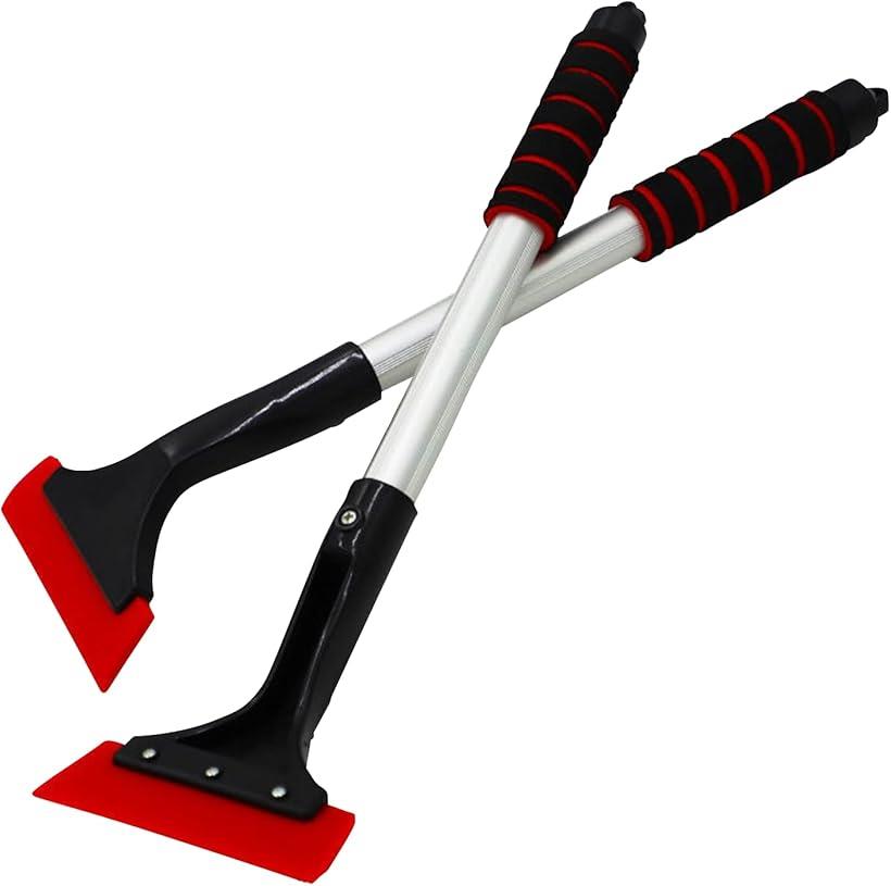 L CLOVER 車用 雪かき アルミ合金(レッド)