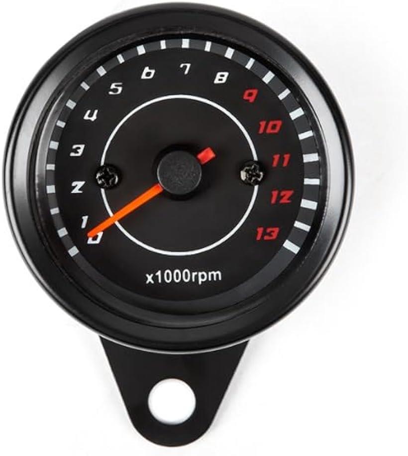 互換品タコメーター バイク 電気式 汎用 12V パーツ カスタム おしゃれ ブラック