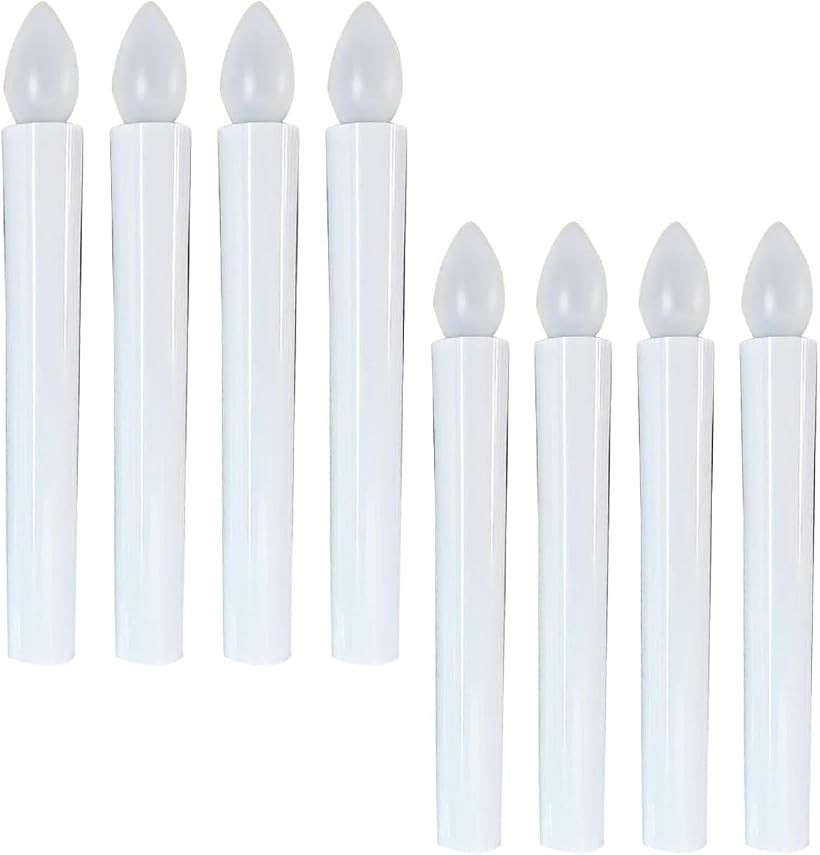 Life2 キク LEDろうそく 電子ろうそく 仏壇用 乾電池式 安全 LEDキャンドル 蝋燭 8本セット (ホワイト)