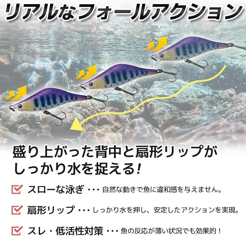 渓流ルアー トラウトミノー セット シンキング 55mm 4.7g 55S ケース付 ヤマメ イワナ ニジマス(7色セットA, 55mm)
