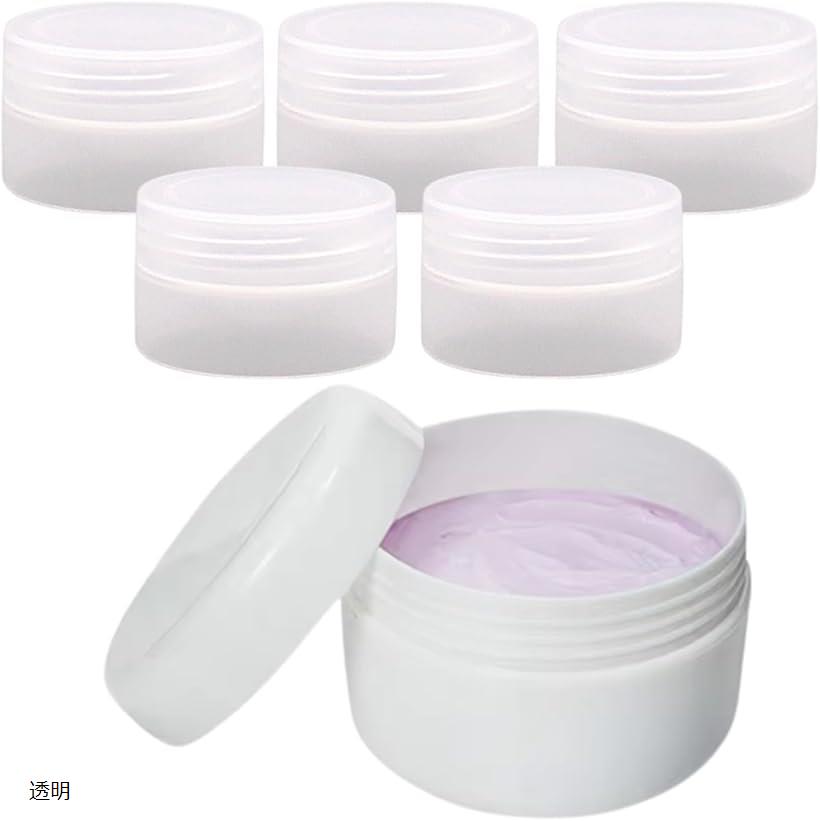 クリーム容器 小分け 5ml クリームケース 軟膏容器 クリームジャー 5個セット 透明 (透明)