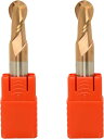 超硬 ボールエンドミル 55度 ボールナイフ 多機能工具 切削工具 加工 タングステン鋼 2本セット 6mm軸 刃径R2.5.R3(6mm軸 刃径R2.5.R3)(4)