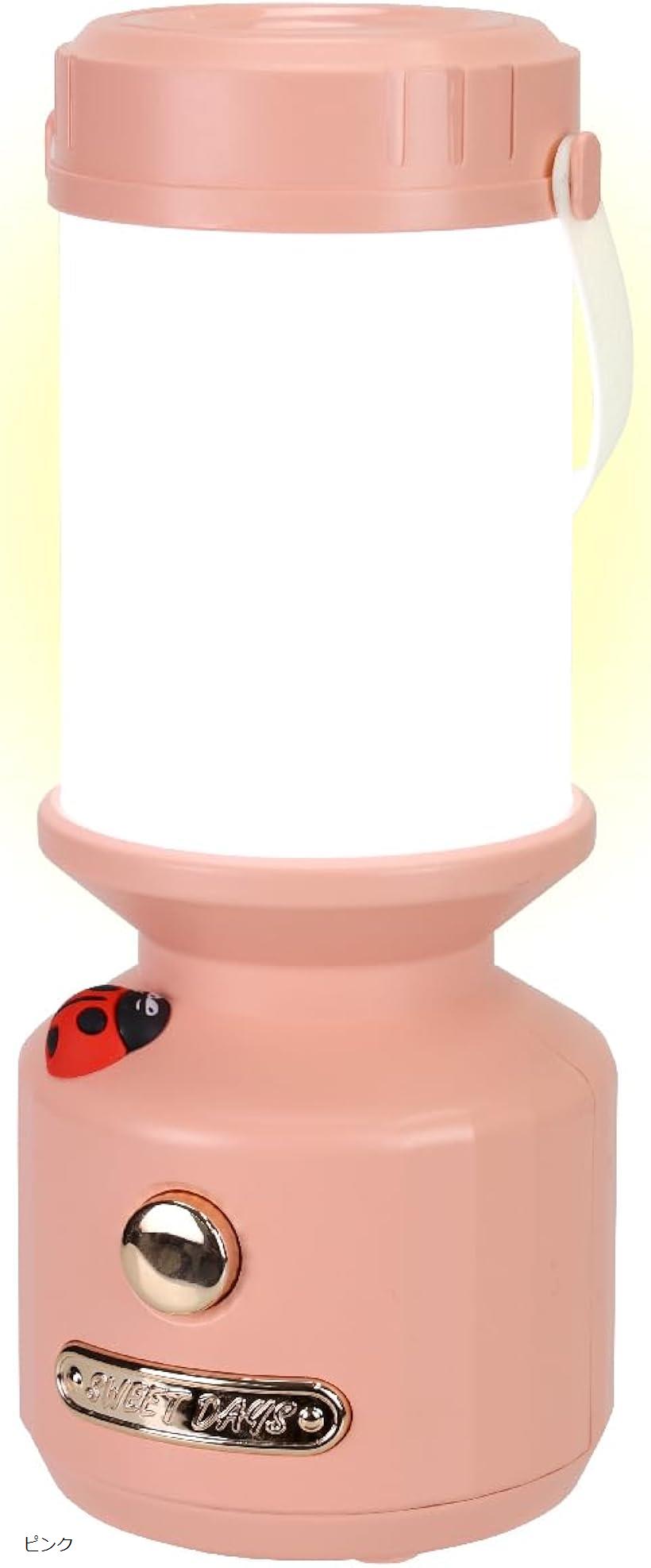 互換品 LED ランタン 充電式 おしゃれ 可愛い キャンプ アウトドア インテリア USB ライト(ピンク)