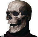 プロレス マスク 骸骨 ラッテクス製 ハロウィン ホラー 口可動マスク 仮装(グレー)(3)