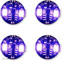 電飾 2連 LED 点灯 点滅 4個セット ボタン電池 CR927対応 磁気スイッチ ワイヤレス ジオラマ プラモデル ライト フィギュア 磁石 小型 照明 極小 ホタル 模型(パープル)