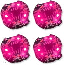 電飾 LED 回転 点滅 小型 4個セット ボタン電池 CR1632対応 磁気スイッチ ワイヤレス ライト 模型 ジオラマ フィギュア プラモデル 極小 磁石(ピンク)