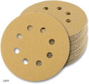 サンディングペーパー 125mm サンドペーパー 粒度 8穴あき マジック式 紙やすり 研磨 サンダー用 丸型 ディスク エアーサンダー丸パッド 木工用 吸じんランダムアクションサンダー用 ミニルーター用(#100 30枚)