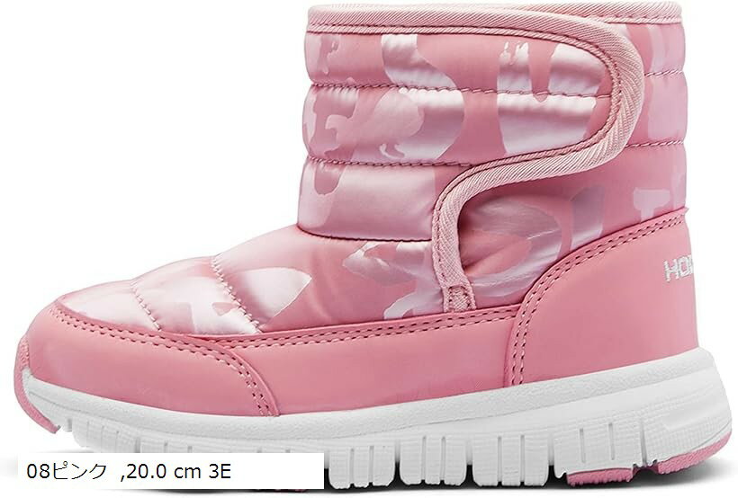 スノーブーツ キッズ ウインターブーツ ベビー 女の子 男の子 スノーシューズ 子供 雪遊び アウトドア 冬用 靴 雪用 裏ボア 防水 防寒 滑り止め 軽量 (01ピンク, 20.0 cm 2.5E)