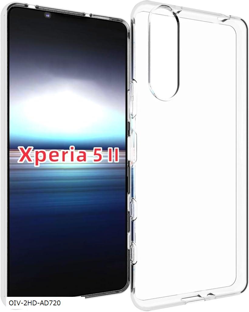 Xperia 5 ケース クリア SO-01M / SOV41 対応 クリアシリコンケース 薄型 柔軟 透明 TPU保護カバー 衝撃吸収 黄変しにくい ストラップホール付きSONY ソニー 2019 (透明, OIV-2HD-AD720)