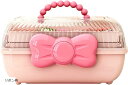アクセサリー ケース ジュエリー収納 ボックス 小物入れ ヘアアクセサリー 宝石箱 3段 女の子 ジュエリーボックス ヘアクリップ ヘアゴム ピンク(リボン柄)