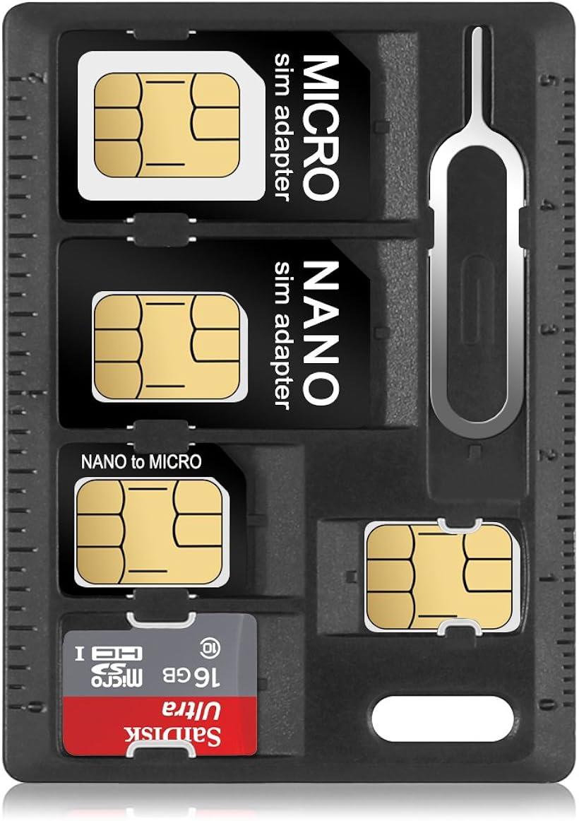 SIMカード ＆ MicroSD ホルダー 2 リリースピン 2パック カード収納ケース マイクロ ナノ Micro-SD メモリー 2つ SIM用交換ピン
