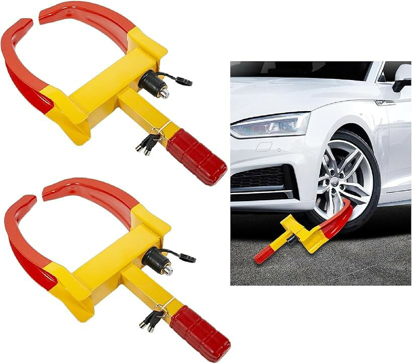 バリエーションコード : 2bulypdojy商品コード2buly1vxty商品名タイヤロック 盗難防止 車 ホイールロック 簡単設置 自動車用 視認性向上 防犯アピール 2個セットブランドBoonoカラーイエロー「盗難の抑止力となる目立つタイヤロック」 盗難を未然に防ぐ抑止力となるタイヤロック。赤と黄色の目立つカラーかつ鍵付きのため盗難犯からターゲットにされずらく盗難の抑止力として機能します。「多車種対応の自動車用タイヤロック」 タイヤサイズに合わせて最大300mmのタイヤ幅まで対応しSUVから乗用車までまで幅広く対応可能。2個セットのため前後に取付し防犯性をアップしたり、複数の車を所有する方にも便利です。「簡単設置で使いやすいホイールロック」 工具不要で簡単に取り付けられる設計。取り付けるだけで強力な防犯アピールとなり盗難対策に最適です。「頑丈構造のホイールロック」 強化スチール素材を採用し切断や破壊に強い構造。大切な車をしっかり守る防犯グッズです。「タイヤロック 商品仕様」 ＊タイヤ幅適合サイズ：最小180～最大300mm ＊重さ：約1800グラム ＊素材：合金鋼 ＊内容：2個セット※ 他ネットショップでも併売しているため、ご注文後に在庫切れとなる場合があります。予めご了承ください。※ 品薄または希少等の理由により、参考価格よりも高い価格で販売されている場合があります。ご注文の際には必ず販売価格をご確認ください。※ 沖縄県、離島または一部地域の場合、別途送料の負担をお願いする場合があります。予めご了承ください。※ お使いのモニタにより写真の色が実際の商品の色と異なる場合や、イメージに差異が生じることがあります。予めご了承ください。※ 商品の詳細（カラー・数量・サイズ 等）については、ページ内の商品説明をご確認のうえ、ご注文ください。※ モバイル版・スマホ版ページでは、お使いの端末によっては一部の情報が表示されないことがあります。すべての記載情報をご確認するには、PC版ページをご覧ください。