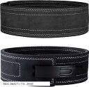 レバーアクションベルト パワーベルト トレーニングベルト レザー 革 筋トレ リフティングベルト(black blackバックル, Small)