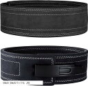 レバーアクションベルト パワーベルト トレーニングベルト レザー 革 筋トレ リフティングベルト(black blackバックル, XS)