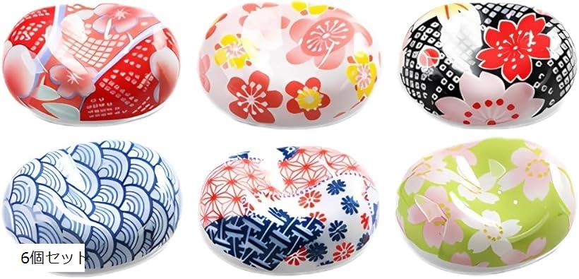 箸置き おしゃれ セット かわいい 陶器 カトラリーレスト 和食器 箸枕 箸休め 箸台 和風 花柄 母の日 ギフト(花柄, 6個セット)