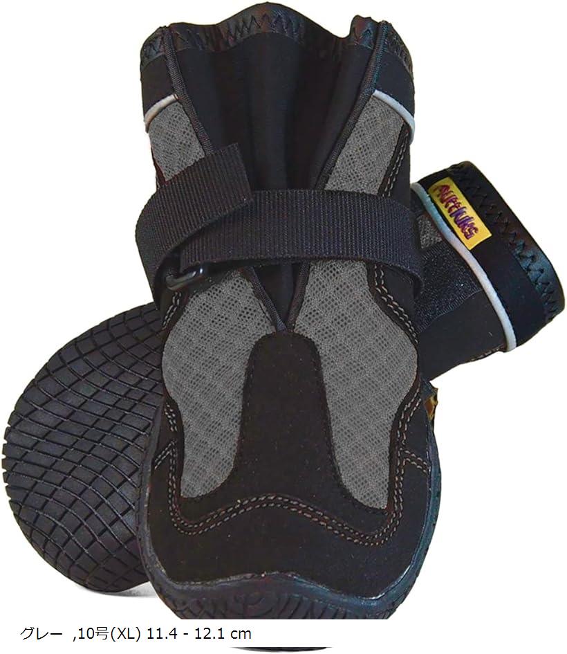 マッドモンスターズ 犬 靴 脱げない 履かせやすい 丈夫で柔らかい靴底 獣医師推薦 夏 1足 2個入り (グレー, 10号(XL) 11.4 - 12.1 cm)