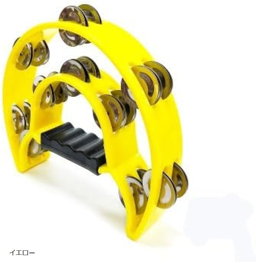 タンバリン 2個セット 楽器 パーカッション 忘年会 カラオケ (イエロー)