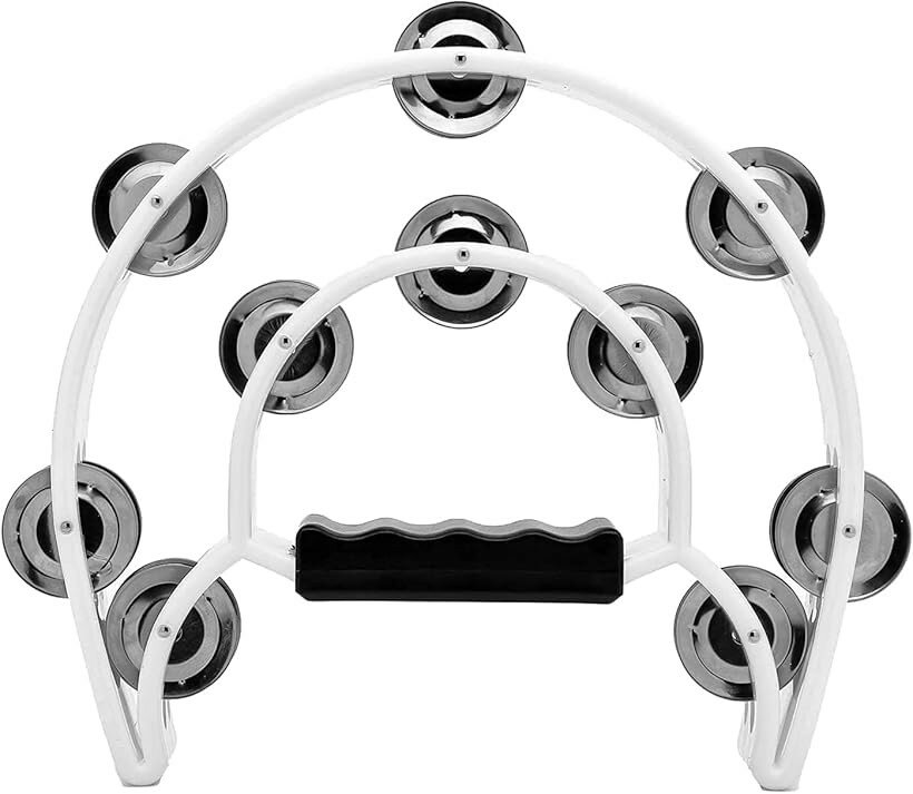 タンバリン 楽器 パーカッション 忘年会 カラオケ (ホワイト)