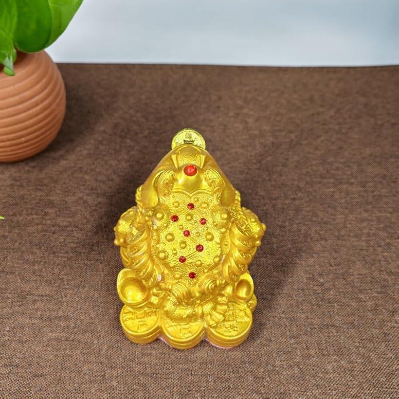 金蟾 財を集めるカエル キンセン/ゼニガエル 三本脚のカエル 財運 仕事運 成功運 金運 商売繁盛 風水グッズ (ゴールド)