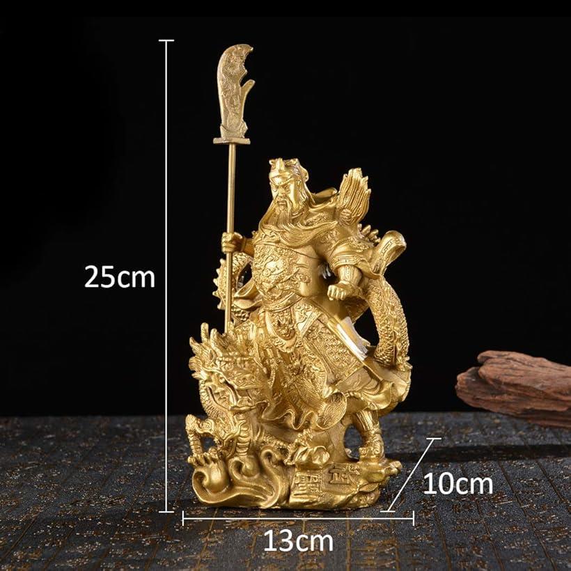 【楽天ランキング1位入賞】武聖 関羽と竜 かんう 関羽雲長 関帝聖君 三国志 武神 お守り 風水グッズ (ゴールド)