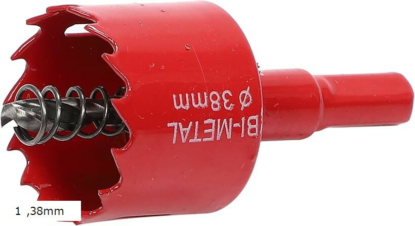 現役大工が推薦 バイメタル ホールソー ホルソー 穴あけ 切削 工具 (レッド, 38mm)