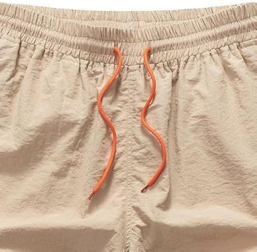 アスペルシオ オシャレ 膝上 海水パンツ メッシュ インナー付 水陸両用 速乾 フィットネス水着 メンズ サーフパンツ ボードショーツ 通気 短め 短パン スイムウェア 水泳 ハワイアン リゾート アウトドア(ライトベージュ, M)