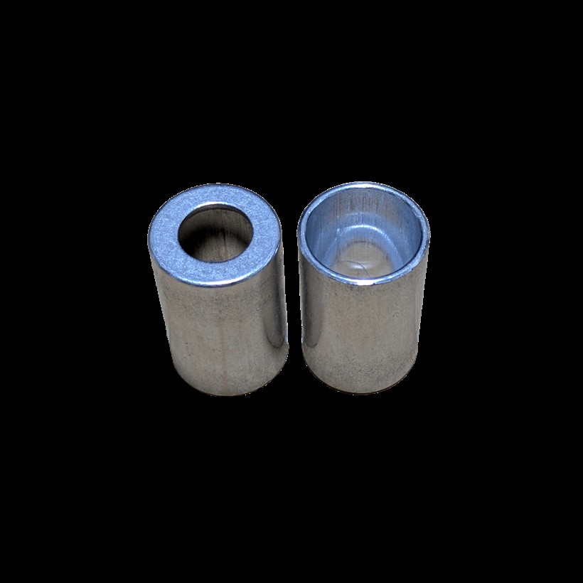 エアコン ホース カシメ キャップ R12 R134a カシメスリーブ ギボシ 端子 圧着 かしめ工具 アルミ 2個 (薄肉ホース用　内径19mm　穴径12mm)