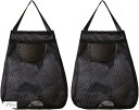 レジ袋ストッカー ポリ袋 ゴミ袋 収納 壁掛け 吊り下げ 2個セット(ブラック, 26cmx22cmx7.8cm)
