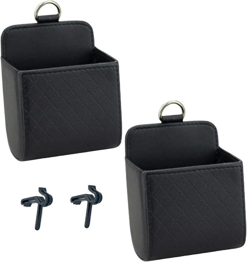 車用 収納ポケット 小物入れ 簡単取付 カー用品 (ブラック)