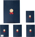 賞状 ホルダー ファイル a4 5冊セット 証書 箔押し 証書入れ 賞状入れ 卒業式 感謝状(ブルー)