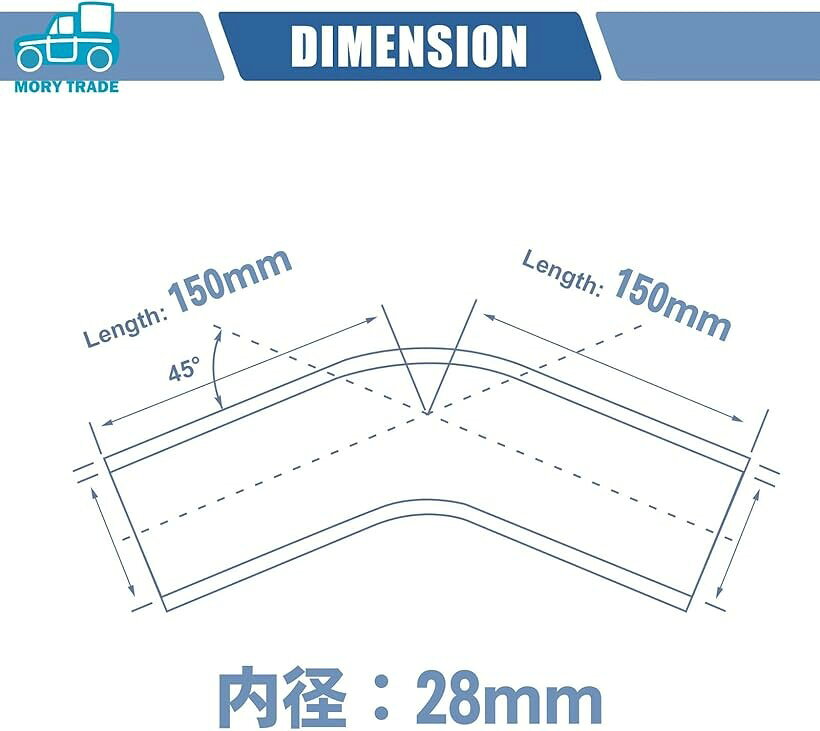 morytrade ラジエターホース エルボ 135度 ステンレスバンド 旧車 バイク 農機具 ...
