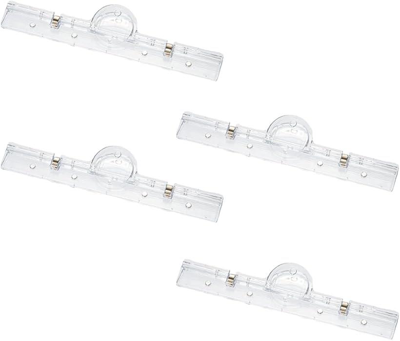 マグネットクリップ マグネットバー クリア 強力 4個セット (クリア, 20cmx2cm)