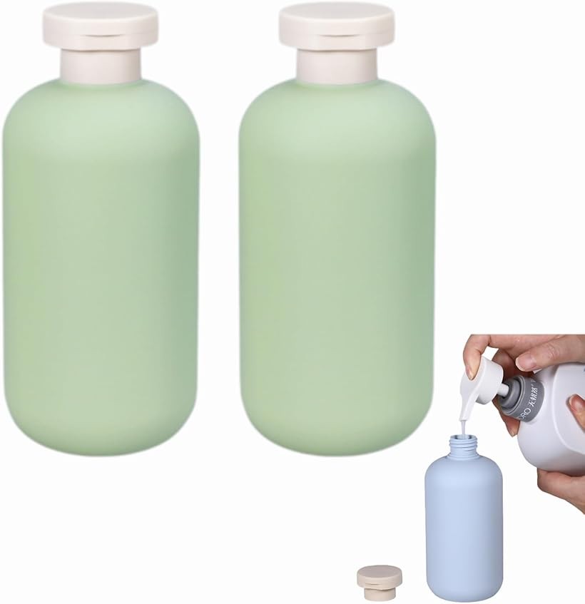 シャンプーボトル トラベル 旅行 詰め替えボトル 携帯用 (グリーン, 300ml)