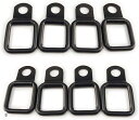 エスネット カーゴ フック タイダウン 汎用 荷室 セット キャリー 3cm 幅 対応 ワイヤー Dリング ベルト トラック荷台(ブラック8個 入り, s)