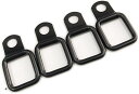 エスネット カーゴ フック タイダウン 汎用 荷室 セット キャリー 3cm 幅 対応 ワイヤー Dリング ベルト トラック荷台(ブラック4個 入り, s)