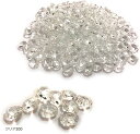 エスネット クリスタル 八角 ビーズ クリア 14mm 二つ穴 アクセサリー のれん 手芸 ガラス 透明 シャンデリア デコ パーツ(クリア300)