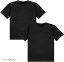 Tシャツ メンズ 半袖 綿100% 無地(ブラック2枚, 6L)