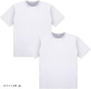 Tシャツ メンズ 半袖 綿100% 無地(ホワイト2枚, 6L)