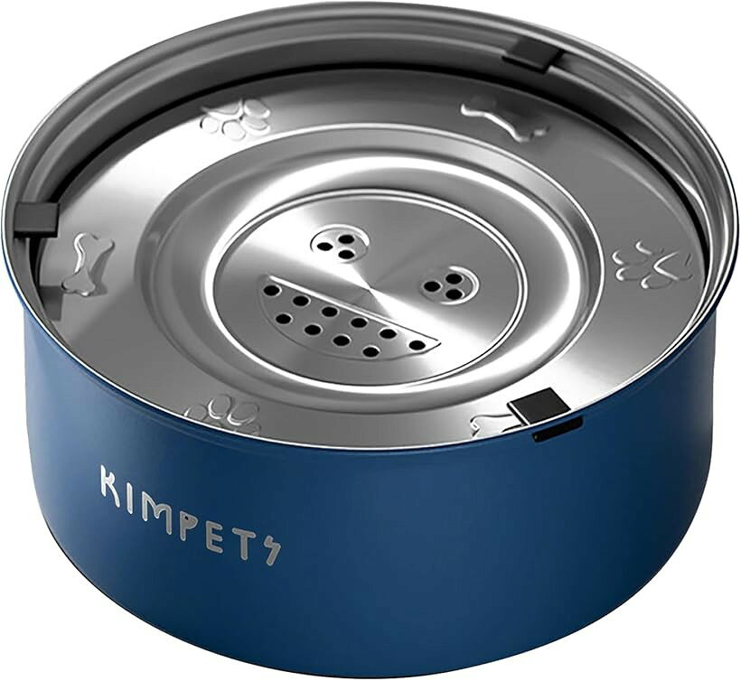 犬 水飲み器 ステンレス 大容量 こぼれない 溢れ防止 滑り止め 清潔 洗いやすい お手入れ簡単 ウォーターボウル 猫兼用 (オーシャンブルー, 1L)