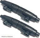 ダブルタップ コネクター 外部 フィルター 用 ホース ネジ式 2本 セット アクアリウム 熱帯魚 水槽 ジョイント SN-357-PF(ブラック, 内径16m...