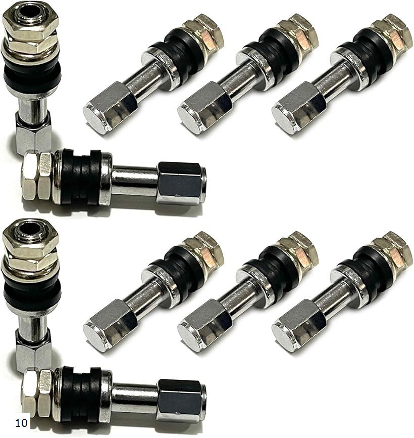 エアバルブ インサイド クランプ タイヤ ダストキャップ 付き オートバイ バイク プラスチック アルミ 約46mm SN-357-AB(10)