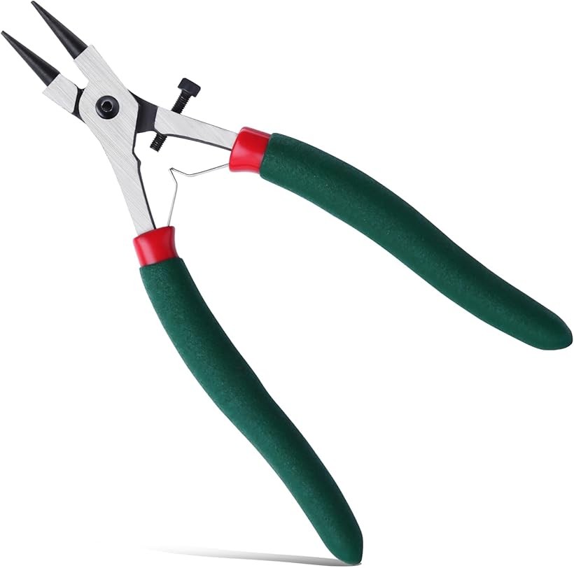 Pliers Other - 丸ヤットコ 極細 精密 丸ペンチ 手芸 丸やっとこ 先細 アクセサリー用 ミニ先丸ペンチ 先丸プライヤー ピン曲げヤットコ ワイヤーループ 手芸ジュエリー線材の曲げ加工 ジュエリー製作 ハンドメイド ビーズ工具 DIY手作り (グリーン)