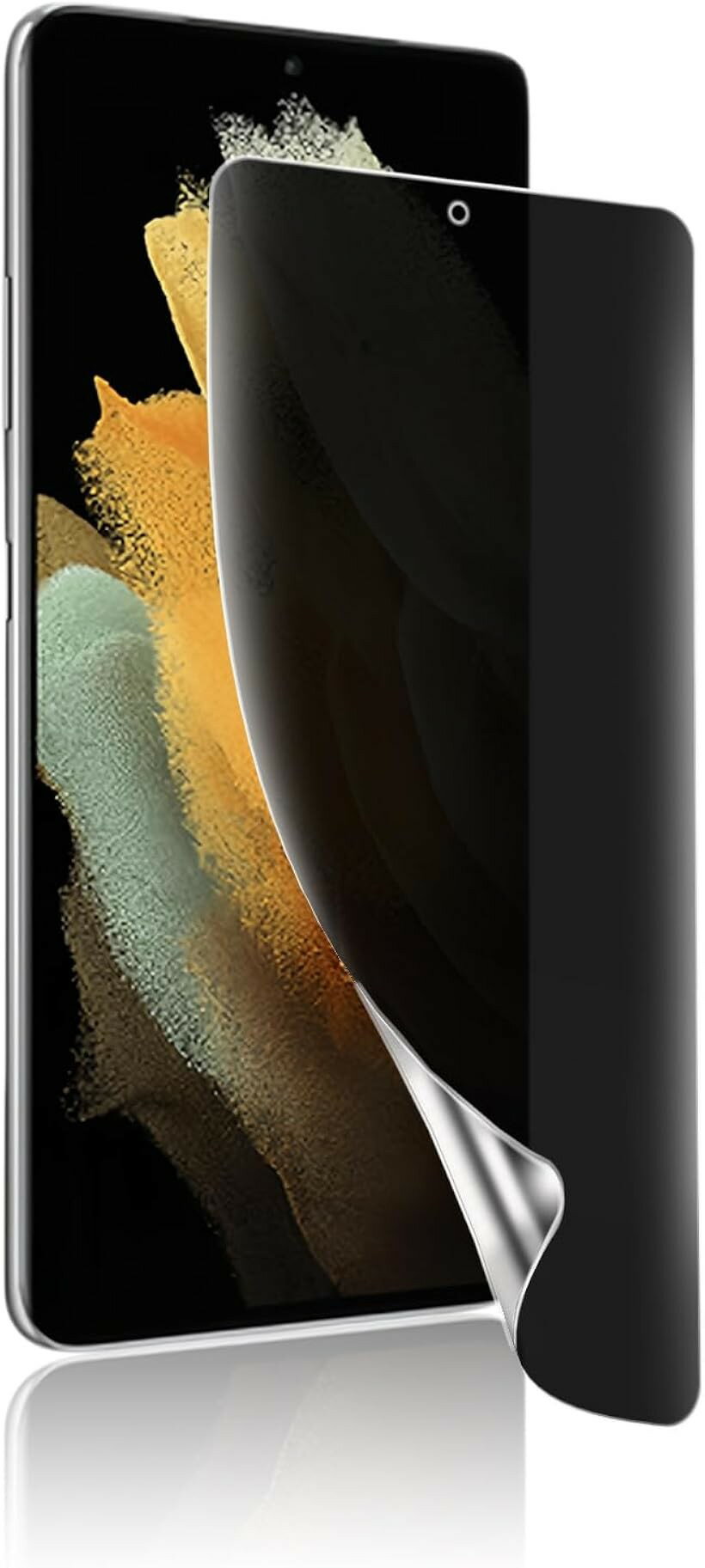 覗き見防止For Galaxy S21 Ultra 5G フィルム キズ防止 ギャラクシーS21 保護フィルム プライバシーフィルム TPU素材 3D設計 浮き防止 気泡レス 指紋防止 ケースと干渉せず 衝撃吸収 (HCU-9CI-172)