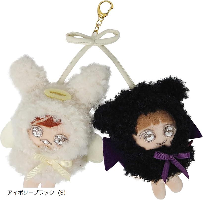 楽天ホリック推し活 チャーム ぬい ポンチョ ぬい服 キーホルダー 天使と悪魔 着せ替え ぬい活 ぬいぐるみ kpopdoll コンサート オタ活 ヲタ活 R81（アイボリーブラック （S））