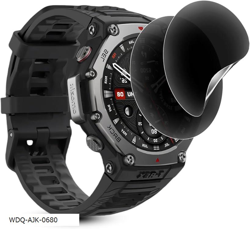 2枚セットFor Amazfit T-Rex 3 保護フィルム 軟 覗き見防止 TPU素材 3保護フィルム のぞき見防止フィルム 貼り付け簡単/気泡ない/指紋防止/スクラッチ防止/傷つきにくい/プライバシー保護(WDQ-AJK-0680)
