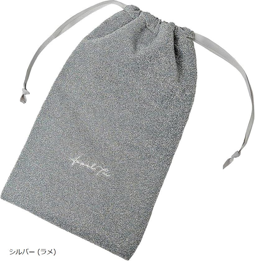 ペンライトポーチ 可愛い 推し活 大きめ 巾着 ケース 持ち運び 入れ ファスナーポケット付 収納 ラメ入り ちいかわ コンサート ライブ R82 (シルバー (ラメ))