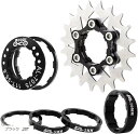 morytrade シングルスピード 変換キット コグ スペーサー スプロケット シマノフリー 対応 SSCX(ブラック, 20T)